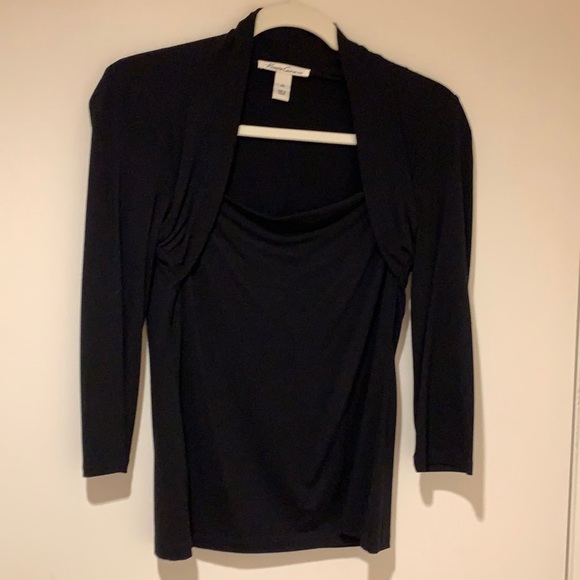 Kenneth Cole black top. Beautiful neckline! - Picture 2 of 7
